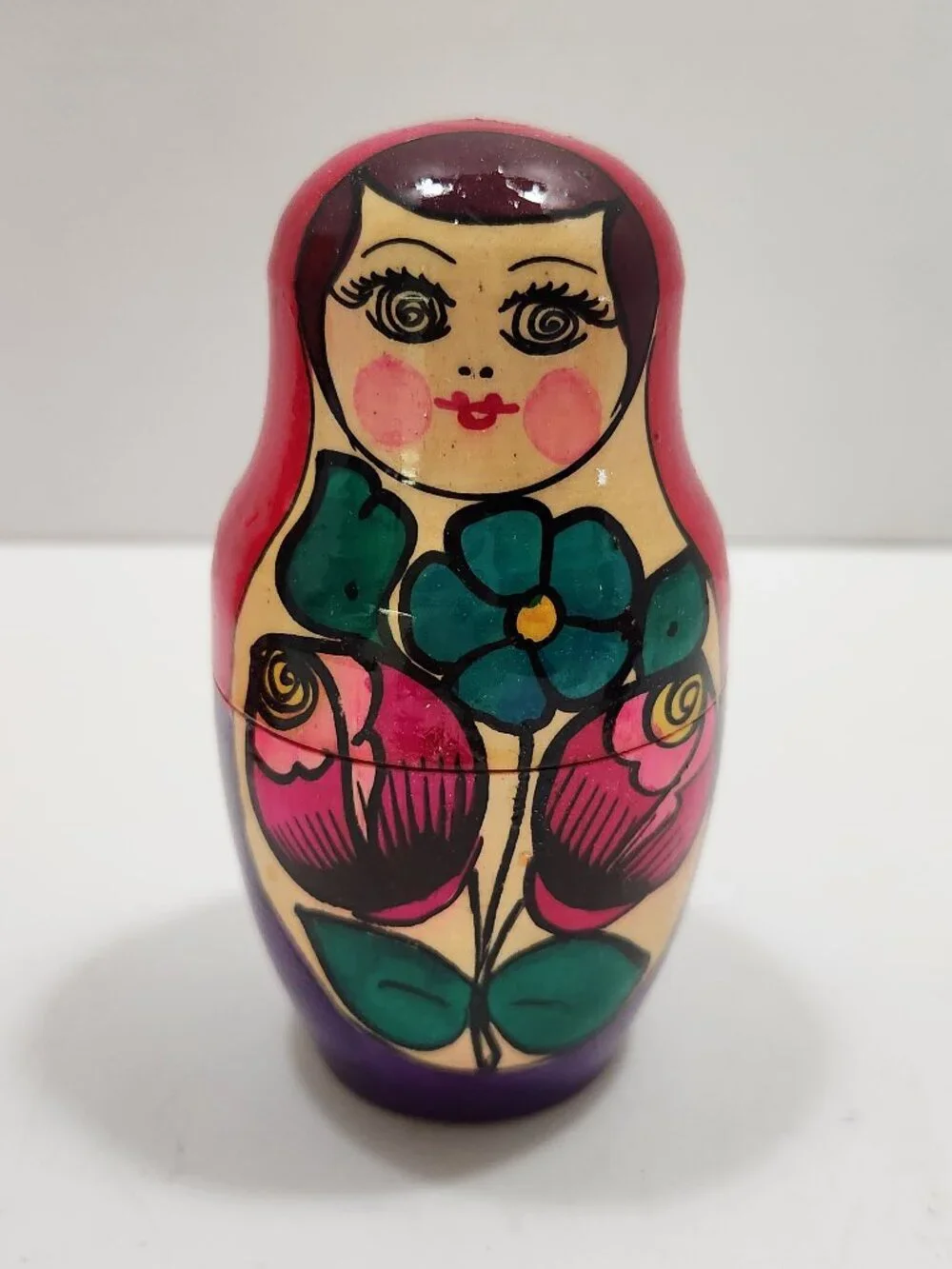 Vintage USSR Soviet Russian Nesting Dolls 5pc Semenov Matryoshka Tagged 1970s